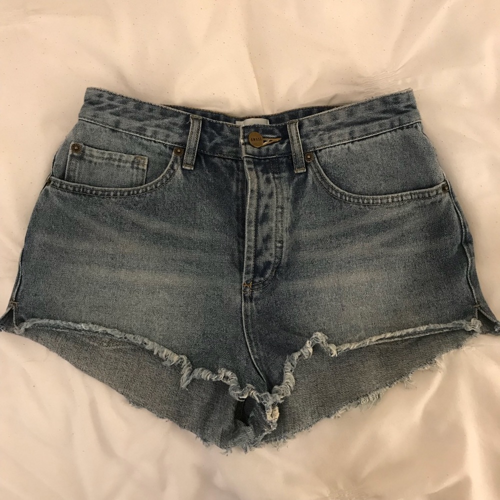 Amuse Society High Rise Denim Shorts